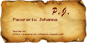 Pacurariu Johanna névjegykártya